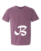 Alphabet B T-Shirt 9 inch calligraphy White ink, Berry
