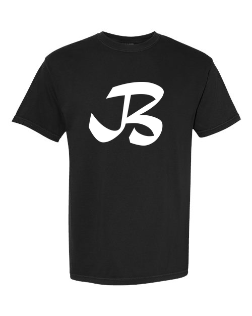 Alphabet B T-Shirt 9 inch calligraphy White ink, Black