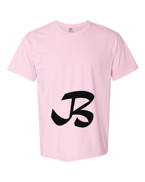 Alphabet B T-Shirt 9 inch calligraphy Black ink, Blossom