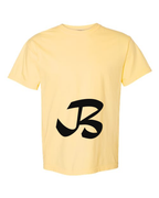 Alphabet B T-Shirt 9 inch calligraphy Black ink, Butter