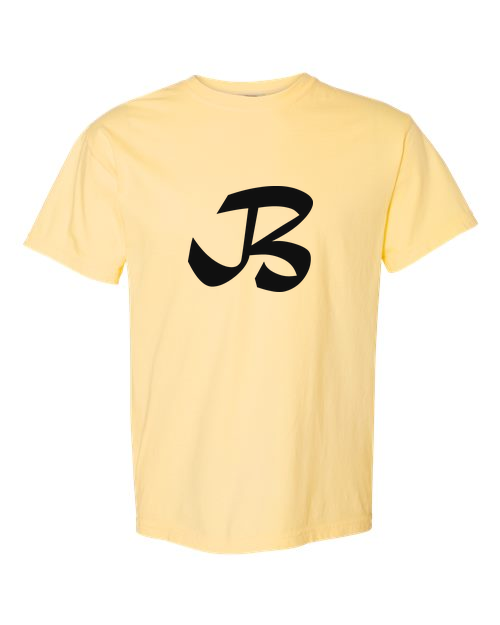 Alphabet B T-Shirt 9 inch calligraphy Black ink, Butter