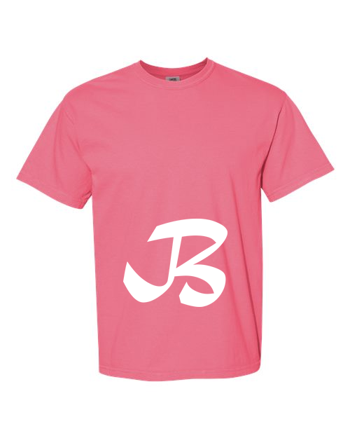 Alphabet B T-Shirt 9 inch calligraphy White ink, Crunchberry