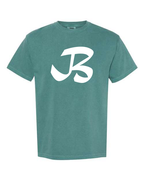 Alphabet B T-Shirt 9 inch calligraphy White ink, Emerald