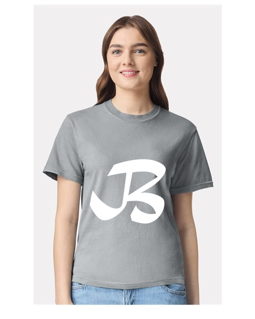 Alphabet B T-Shirt 9 inch calligraphy White ink, Granite