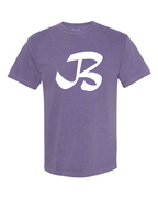 Alphabet B T-Shirt 9 inch calligraphy White ink, Grape