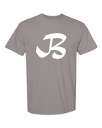 Alphabet B T-Shirt 9 inch calligraphy White ink, Grey
