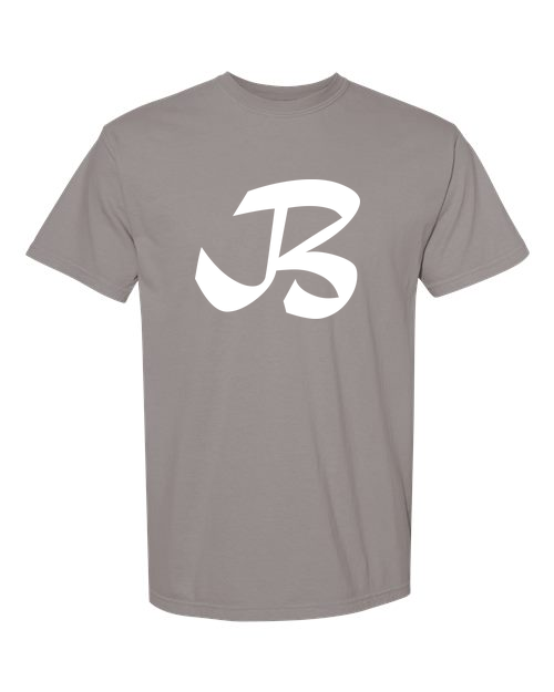Alphabet B T-Shirt 9 inch calligraphy White ink, Grey