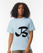 Alphabet B T-Shirt 9 inch calligraphy Black ink, Hydrangea