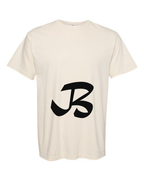 Alphabet B T-Shirt 9 inch calligraphy Black ink, Ivory