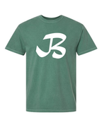 Alphabet B T-Shirt 9 inch calligraphy White ink, Light Green