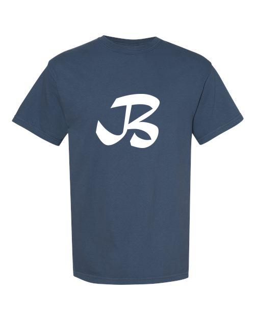 Alphabet B T-Shirt 9 inch calligraphy White ink, Midnight