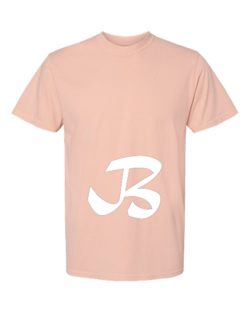 Alphabet B T-Shirt 9 inch calligraphy White ink, Peachy