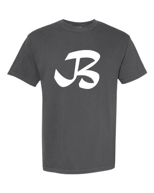 Alphabet B T-Shirt 9 inch calligraphy White ink, Pepper