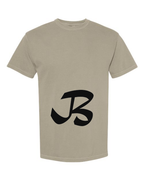 Alphabet B T-Shirt 9 inch calligraphy Black ink, Sandstone