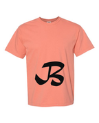 Alphabet B T-Shirt 9 inch calligraphy Black ink, Terracotta