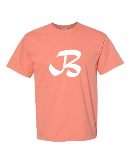 Alphabet B T-Shirt 9 inch calligraphy Black ink, Terracotta