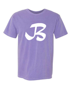 Alphabet B T-Shirt 9 inch calligraphy White ink, Violet