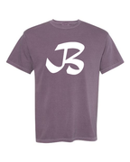 Alphabet B T-Shirt 9 inch calligraphy White ink, Wine