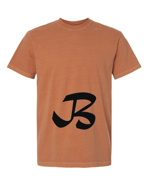 Alphabet B T-Shirt 9 inch calligraphy Black ink, Yam