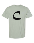 Alphabet C T-Shirt 9 inch calligraphy Black ink, Bay