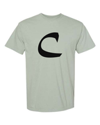 Alphabet C T-Shirt 9 inch calligraphy Black ink, Bay