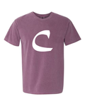 Alphabet C T-Shirt 9 inch calligraphy White ink, Berry