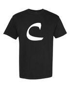 Alphabet C T-Shirt 9 inch calligraphy White ink, Black