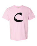 Alphabet C T-Shirt 9 inch calligraphy Black ink, Blossom
