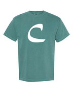 Alphabet C T-Shirt 9 inch calligraphy White ink, Emerald