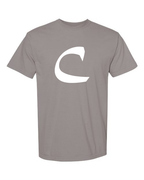 Alphabet C T-Shirt 9 inch calligraphy White ink, Grey