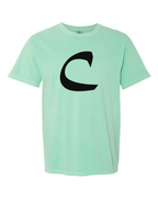 Alphabet C T-Shirt 9 inch calligraphy Black ink, Island Reef