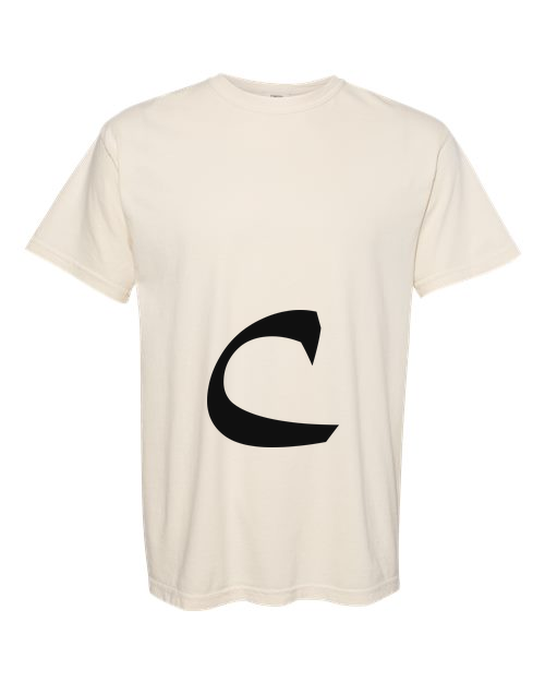 Alphabet C T-Shirt 9 inch calligraphy Black ink, Ivory