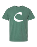 Alphabet C T-Shirt 9 inch calligraphy White ink, Light Green