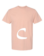 Alphabet C T-Shirt 9 inch calligraphy White ink, Peachy
