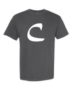 Alphabet C T-Shirt 9 inch calligraphy White ink, Pepper