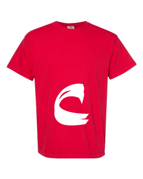 Alphabet C T-Shirt 9 inch calligraphy White ink, Red
