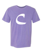 Alphabet C T-Shirt 9 inch calligraphy White ink, Violet