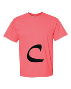 Alphabet C T-Shirt 9 inch calligraphy Black ink, Watermelon