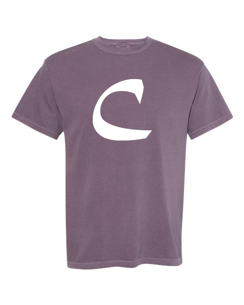 Alphabet C T-Shirt 9 inch calligraphy White ink, Wine