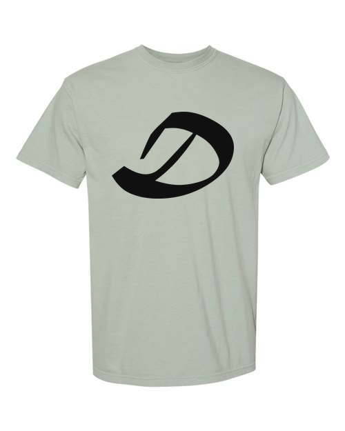 Alphabet D T-Shirt 9 inch calligraphy Black ink, Bay