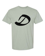 Alphabet D T-Shirt 9 inch calligraphy Black ink, Bay