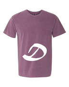 Alphabet D T-Shirt 9 inch calligraphy White ink, Berry