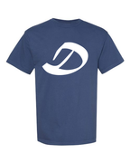 Alphabet D T-Shirt 9 inch calligraphy White ink, China Blue