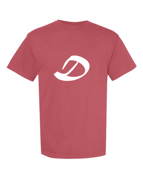 Alphabet D T-Shirt 9 inch calligraphy White ink, Crimson
