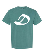Alphabet D T-Shirt 9 inch calligraphy White ink, Emerald