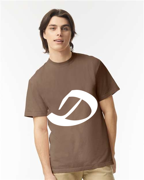 Alphabet D T-Shirt 9 inch calligraphy White ink, Espresso