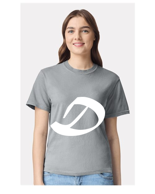 Alphabet D T-Shirt 9 inch calligraphy White ink, Granite