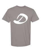 Alphabet D T-Shirt 9 inch calligraphy White ink, Grey