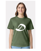 Alphabet D T-Shirt 9 inch calligraphy White ink, Hemp