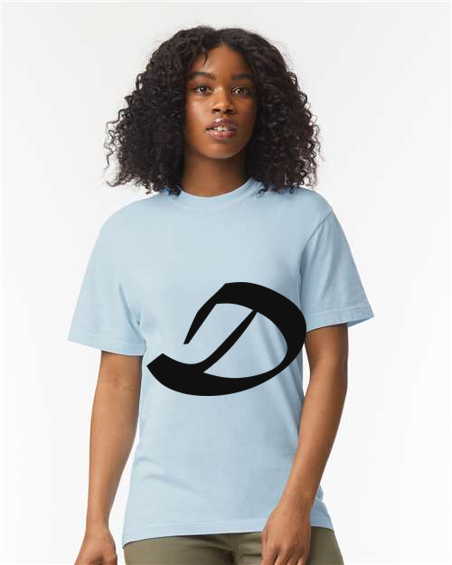 Alphabet D T-Shirt 9 inch calligraphy Black ink, Hydrangea
